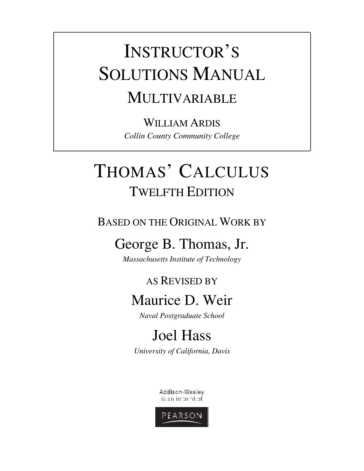 Cálculo Varias Variables Solucionario